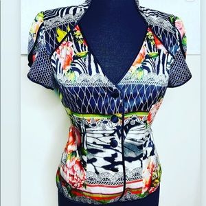 Vintage silk Oriental style blouse